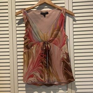 Lafayette 148 pink/multi silk top. Size 6.